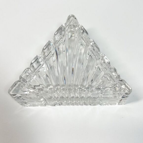 Valaska Bela Vintage Beveled Crystal Hand Made Slovakia Triangular Trinket Box - Picture 6 of 6